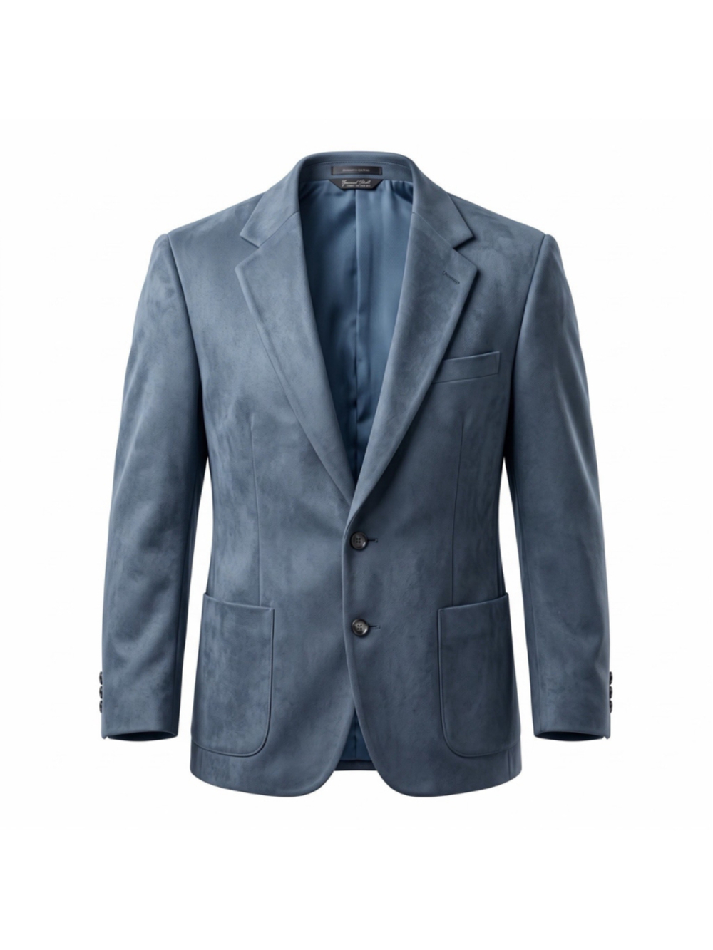 Vintage Ultrasuede ACTWU Blazer Jacket Blue Notch Lapel Single Breasted Men's